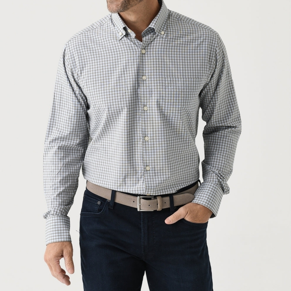 PETER MILLAR Crown Men's Murray Performance Poplin Sport Shirt